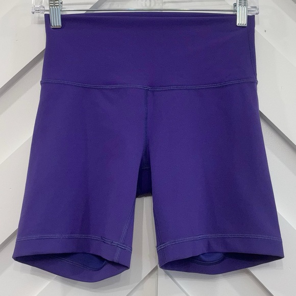 Lululemon Wunder Train High Rise Shorts 6" In Petrol Purple Size 6 - Picture 2 of 5